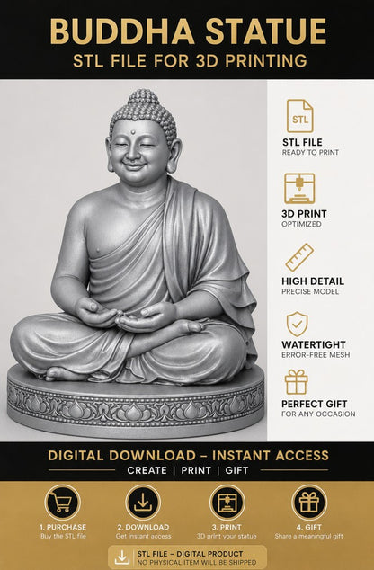 Kostenlose Buddha 3D-Druckdatei (STL) – Freebie - Gratis Download